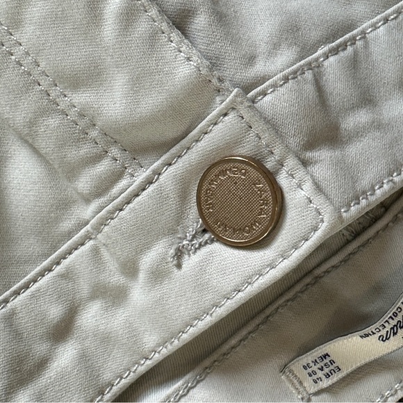 Zara Woman Pale Pink Ankle Gold Zip Jeans Skinny Sz 8 - Picture 16 of 16